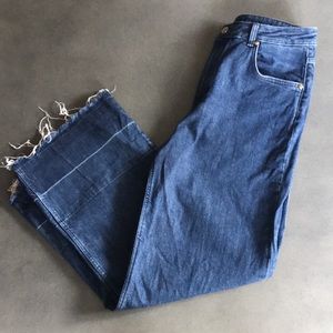 Massimo Dutti straight wide cropped jeans